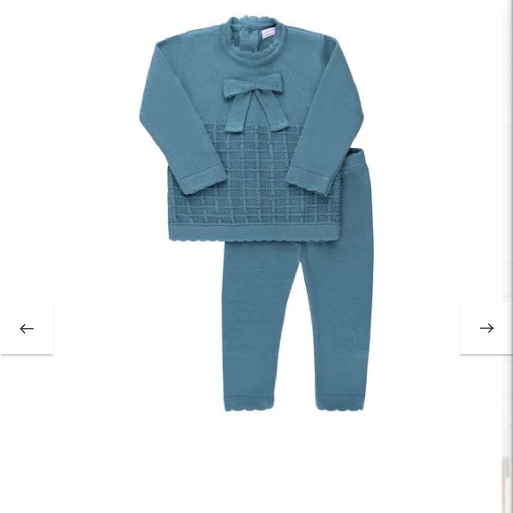 Bon knit blue Rory bow set size 6-9 months